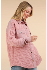 Very J Blush Oversized Quilted Jacket (S-L)