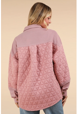 Very J Blush Oversized Quilted Jacket (S-L)