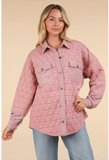 Very J Blush Oversized Quilted Jacket (S-L)