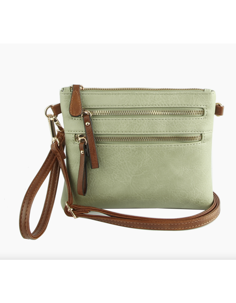 Handbag Factory Corp Abby Mini Crossbody (Mint/Camel)