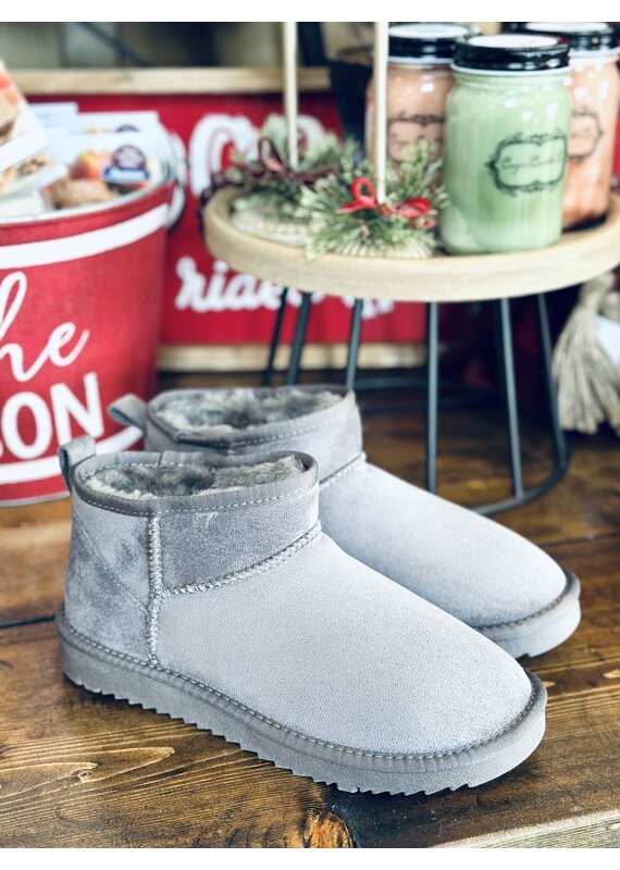 Soda Brand Soda Grey Sherpa Lined Boots (7-11)