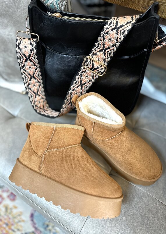 DORAH Tan Sherpa Lined Platform Boots (6-10)