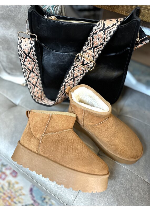 DORAH Tan Sherpa Lined Platform Boots (6-10)