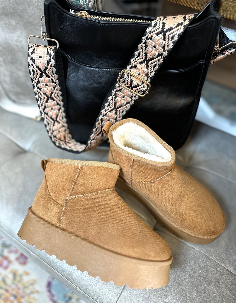 DORAH Tan Sherpa Lined Platform Boots (6-10)