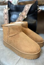 DORAH Tan Sherpa Lined Platform Boots (6-10)