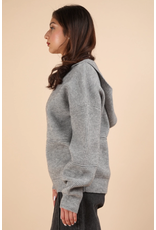 Very J Cozy Grey Knit Sweater Hoodie (Medium Only)