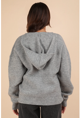 Very J Cozy Grey Knit Sweater Hoodie (Medium Only)