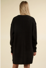 Very J Black Chunky Knit Sweater Dress (L only)
