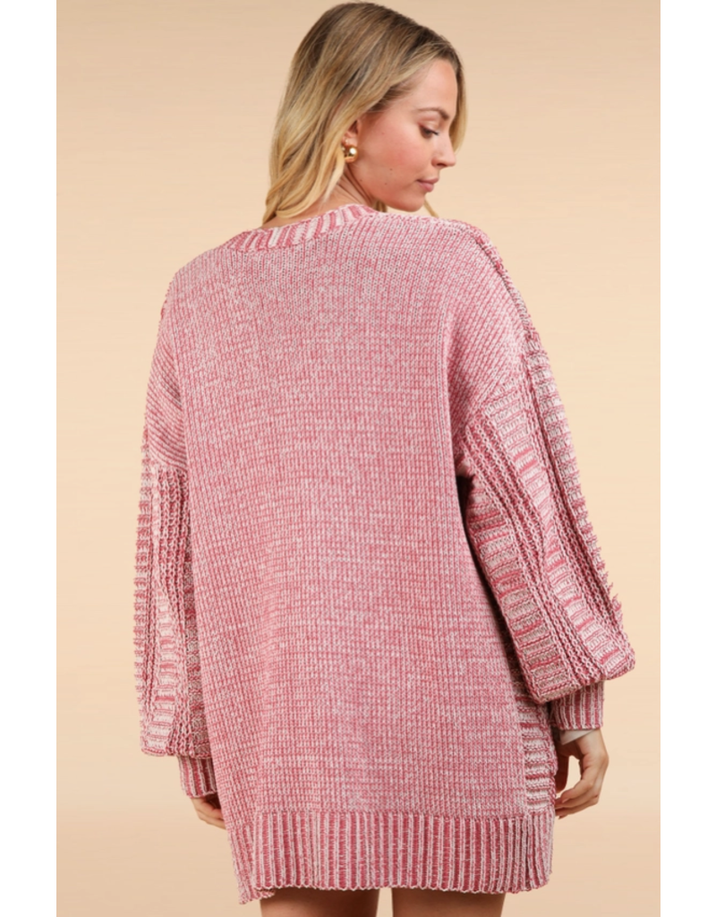 Very J Rose Cable Knit Cardigan (Small only)