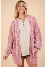 Very J Rose Cable Knit Cardigan (Small only)