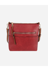 Handbag Factory Corp Holiday Adventure Crossbody (Red/Silver)