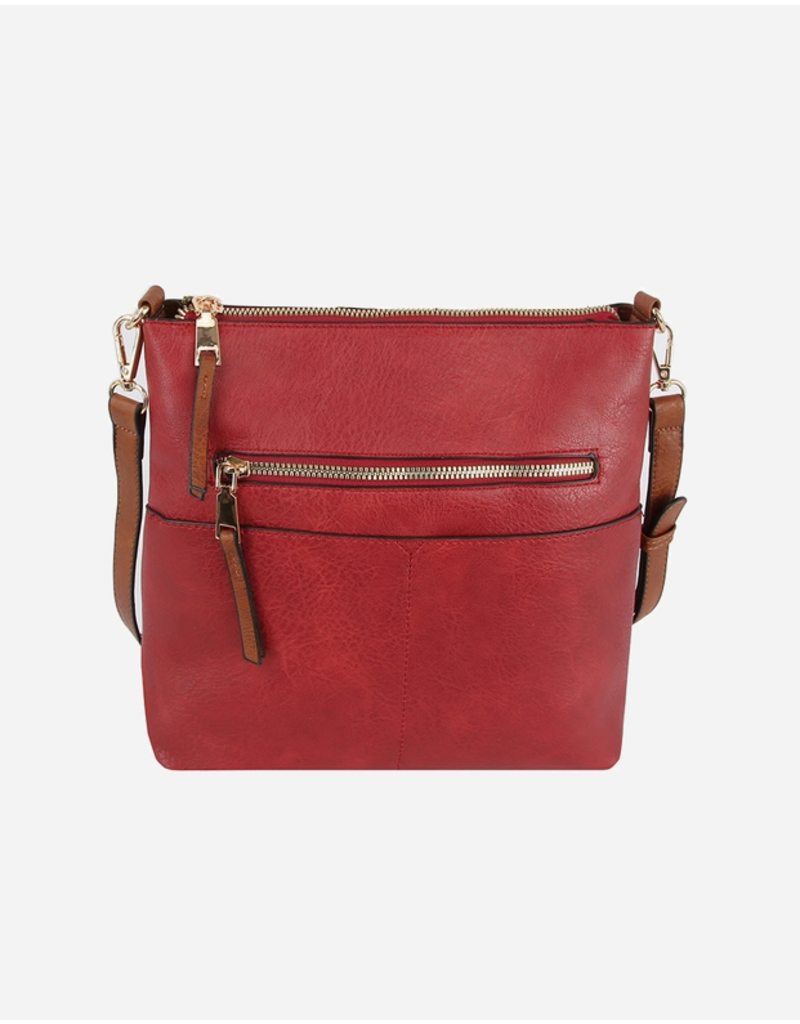 Handbag Factory Corp Holiday Adventure Crossbody (Red/Silver)