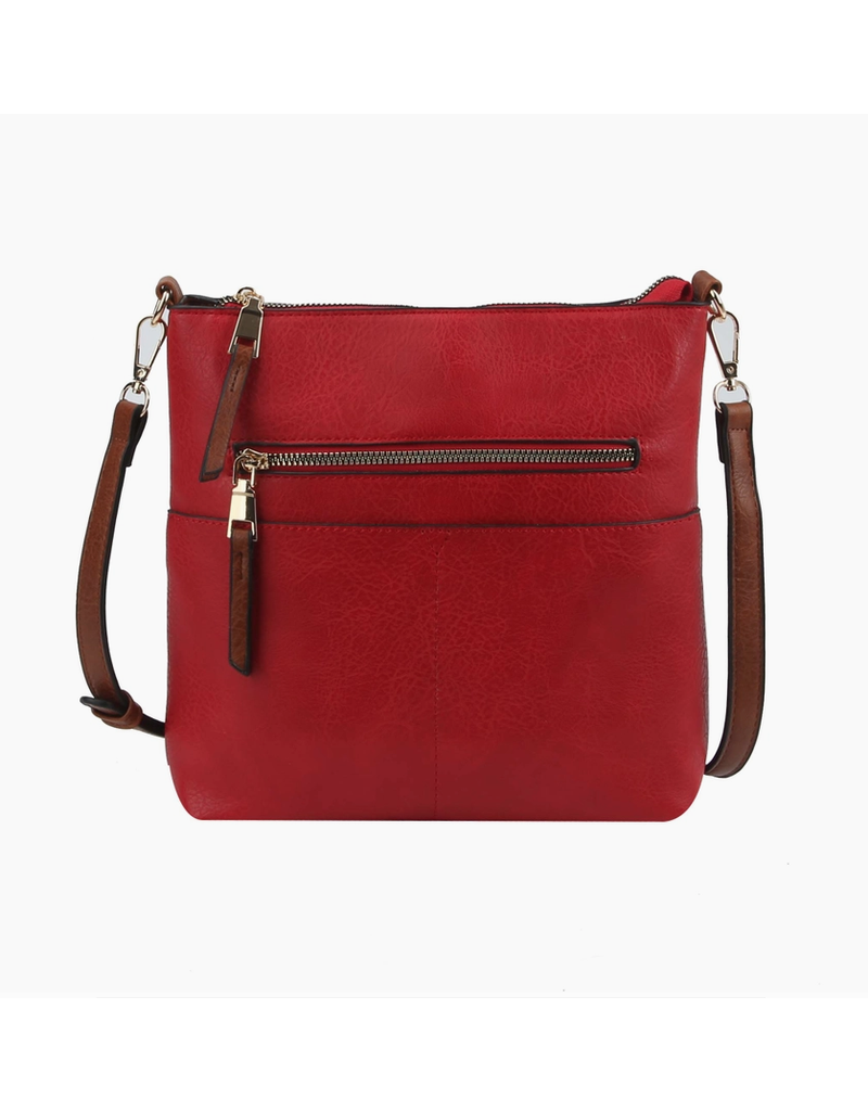 Handbag Factory Corp Holiday Adventure Crossbody (Red/Silver)