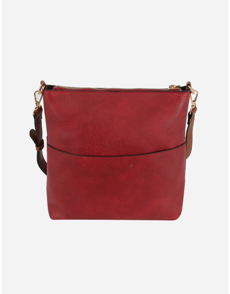 Handbag Factory Corp Holiday Adventure Crossbody (Red/Silver)