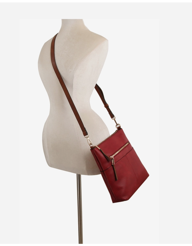 Handbag Factory Corp Holiday Adventure Crossbody (Red/Silver)