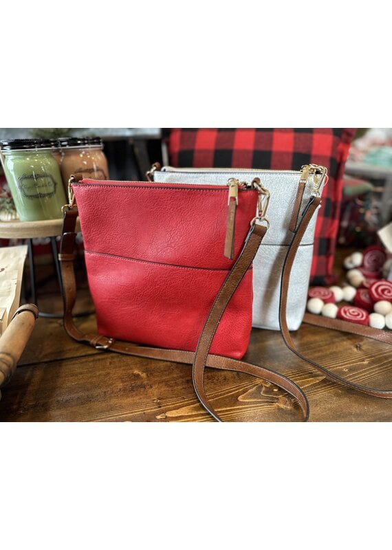 Handbag Factory Corp Holiday Adventure Crossbody (Red/Silver)