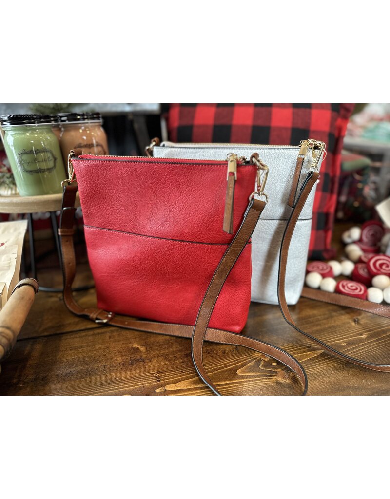 Handbag Factory Corp Holiday Adventure Crossbody (Red/Silver)