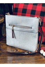 Handbag Factory Corp Holiday Adventure Crossbody (Red/Silver)