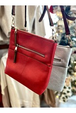 Handbag Factory Corp Holiday Adventure Crossbody (Red/Silver)