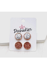 Doohickies Rose Gold Marble Earring Set