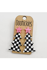 Doohickies 1.75” Christmas Check Acrylic Earrings