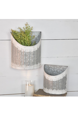Pd Home & Garden Tin White Wall Pockets (2 Sizes)