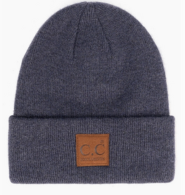Hana C.C. Suede Patch Navy Beanie *SALE*