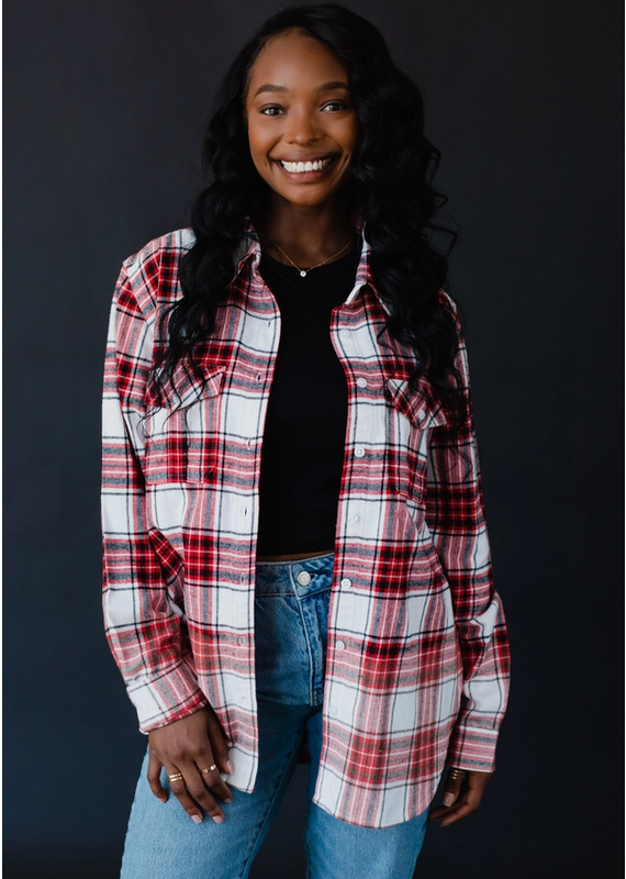 Panache Date Night Red & White Flannel (S-XL)