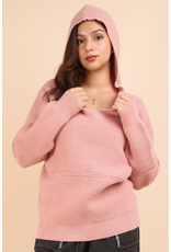Very J Cozy Blush Knit Sweater Hoodie (S-L)