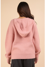Very J Cozy Blush Knit Sweater Hoodie (S-L)