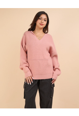 Very J Cozy Blush Knit Sweater Hoodie (S-L)
