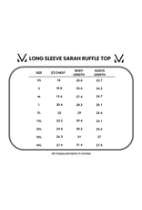 Michelle Mae MM Sarah Grey Ruffle Top (S-1XL)