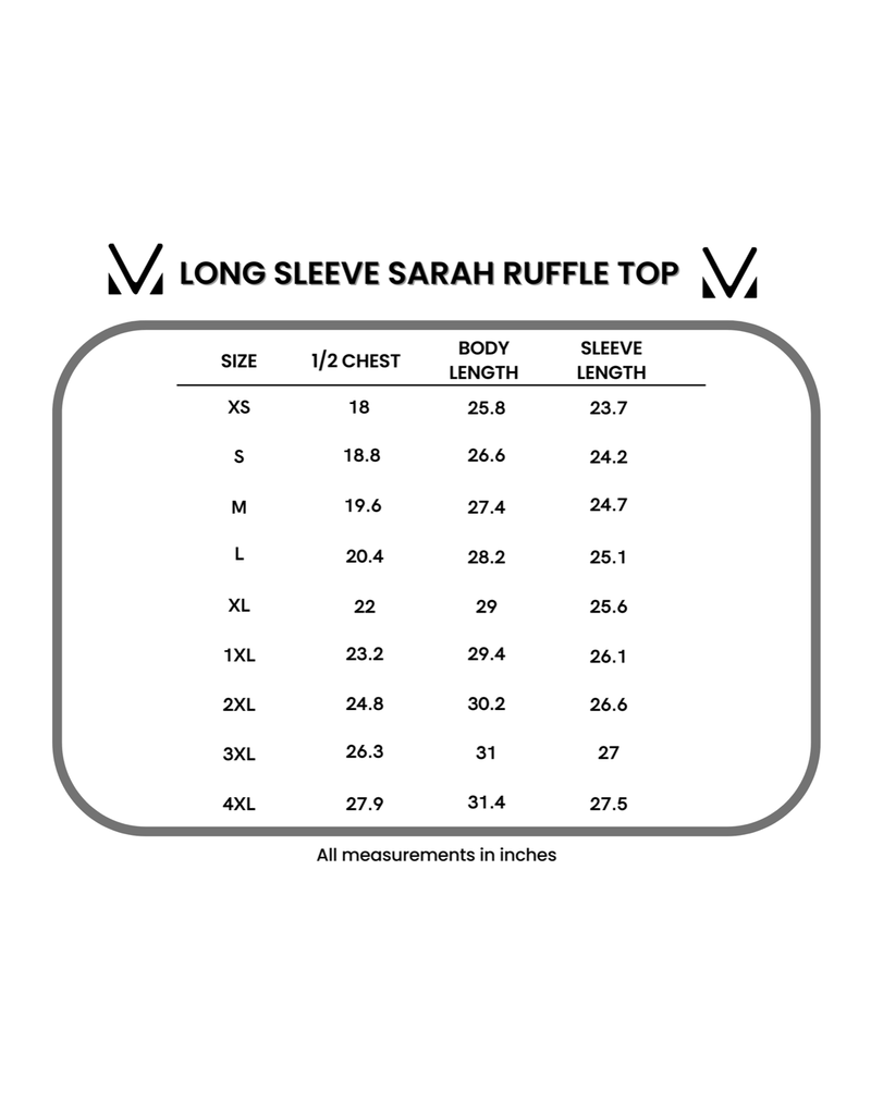 Michelle Mae MM Sarah Grey Ruffle Top (S-1XL)
