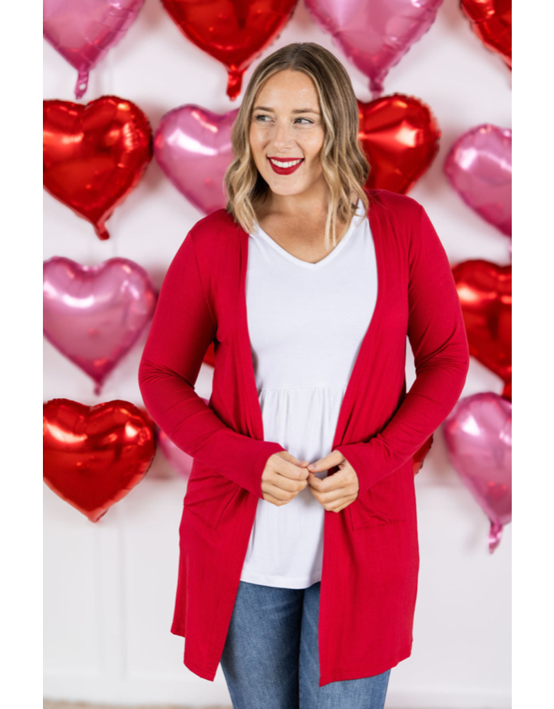 Michelle Mae MM Red Classic Cardigan (S-XL)