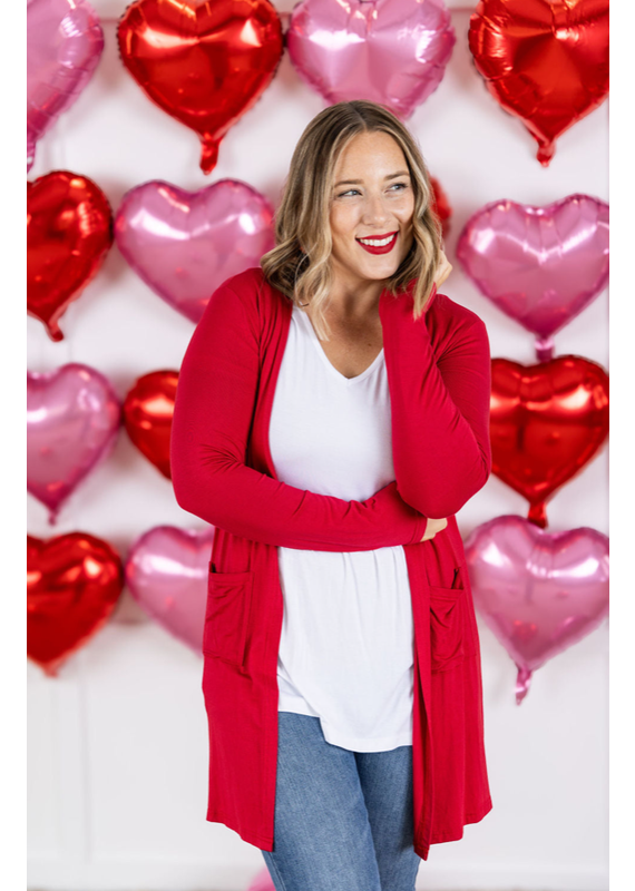 Michelle Mae MM Red Classic Cardigan (S-XL)