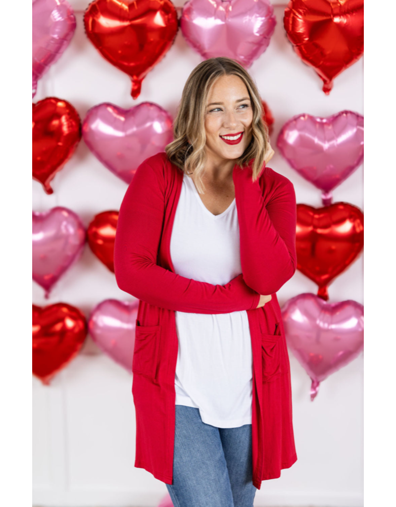 Michelle Mae MM Red Classic Cardigan (S-XL)