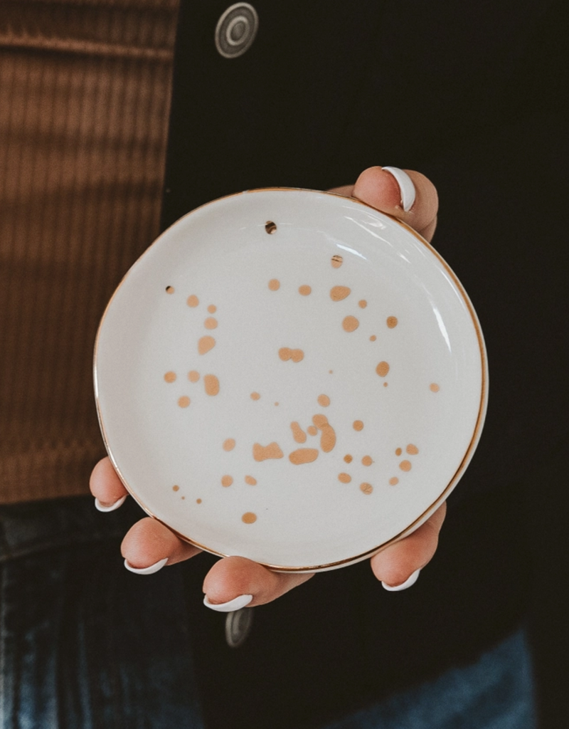 Sweet Water Decor Gold Speckled Jewelry Dish