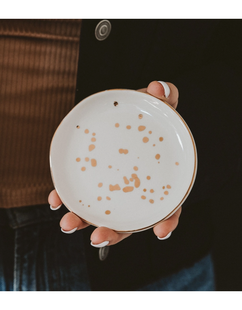 Sweet Water Decor Gold Speckled Jewelry Dish