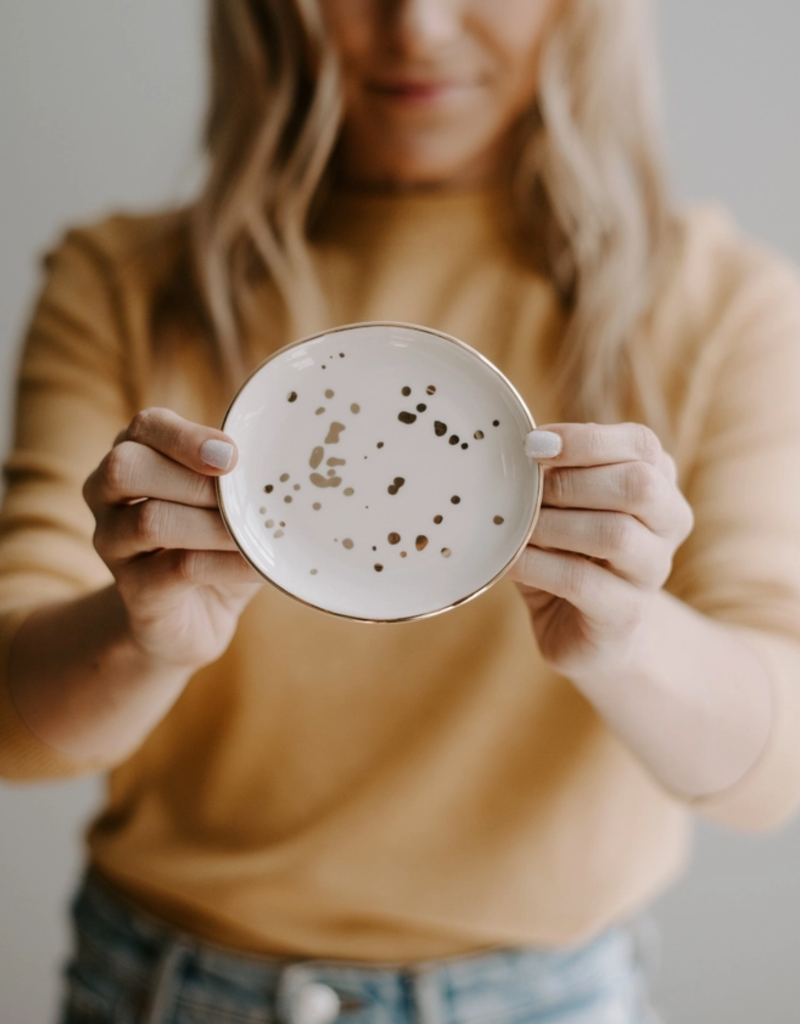 Sweet Water Decor Gold Speckled Jewelry Dish