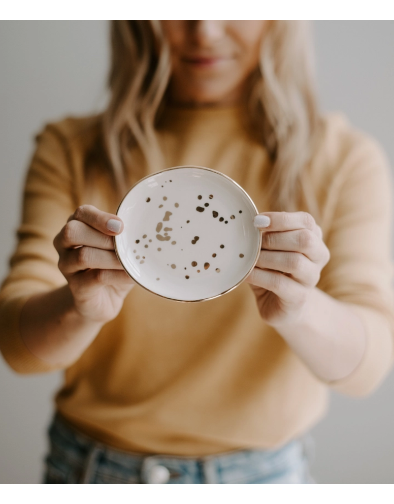 Sweet Water Decor Gold Speckled Jewelry Dish