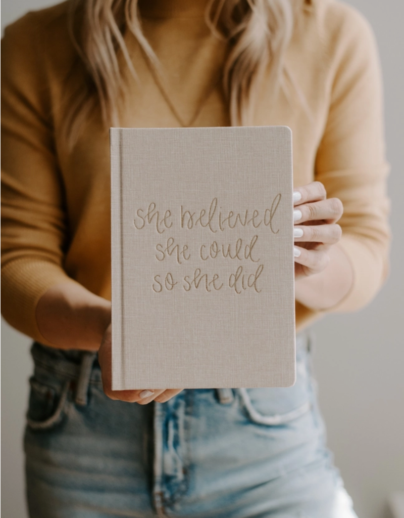 Sweet Water Decor She Believed She Could Fabric Journal