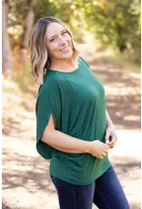 Michelle Mae Darcy Forest Green Dolman Top (S-XL)