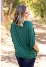 Michelle Mae Darcy Forest Green Dolman Top (S-XL)