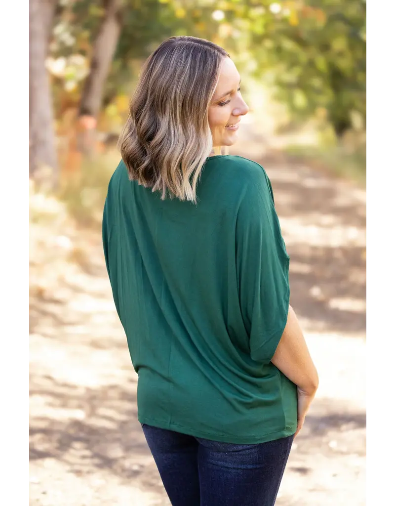 Michelle Mae Darcy Forest Green Dolman Top (S-XL)