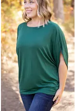Michelle Mae Darcy Forest Green Dolman Top (S-XL)