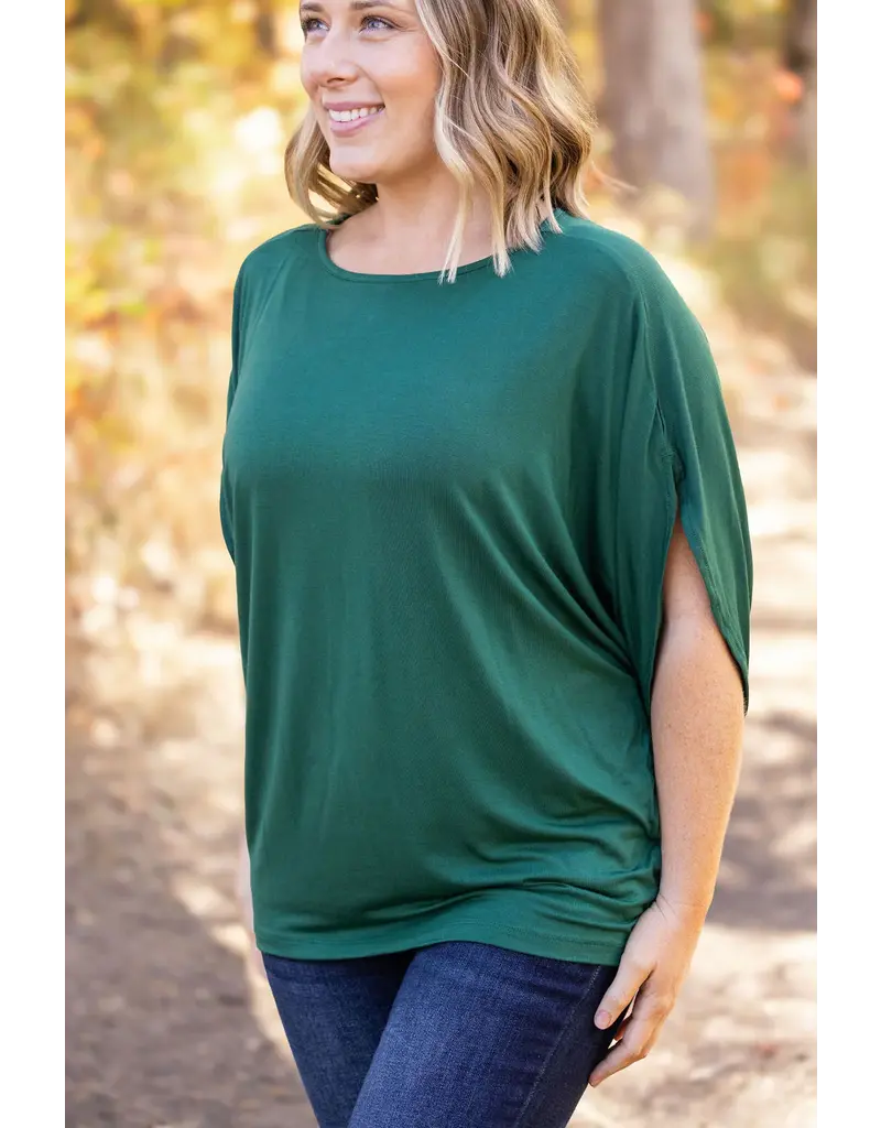 Michelle Mae Darcy Forest Green Dolman Top (S-XL)