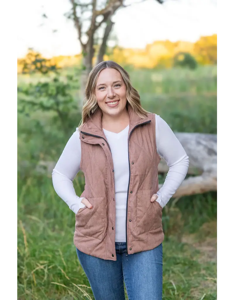 Michelle Mae MM Corduroy Chestnut Vest (S-XL)