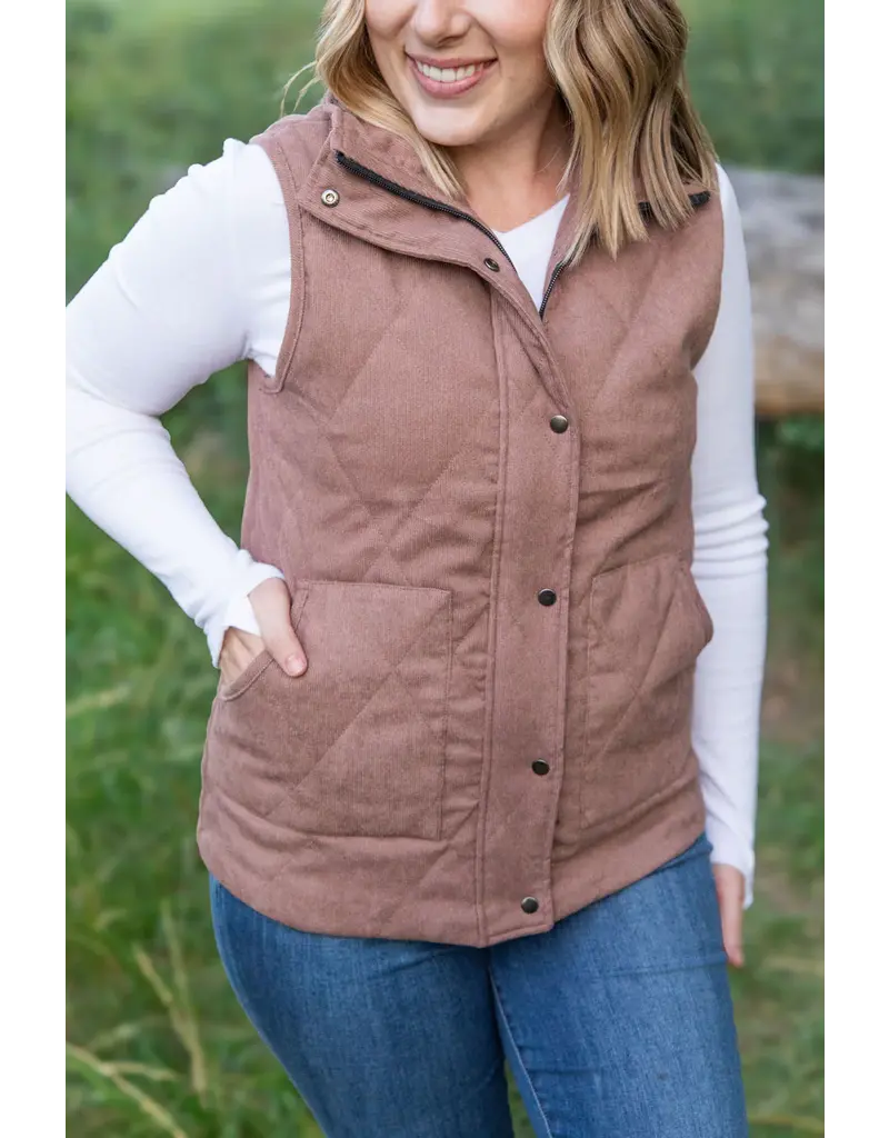 Michelle Mae MM Corduroy Chestnut Vest (S-XL)