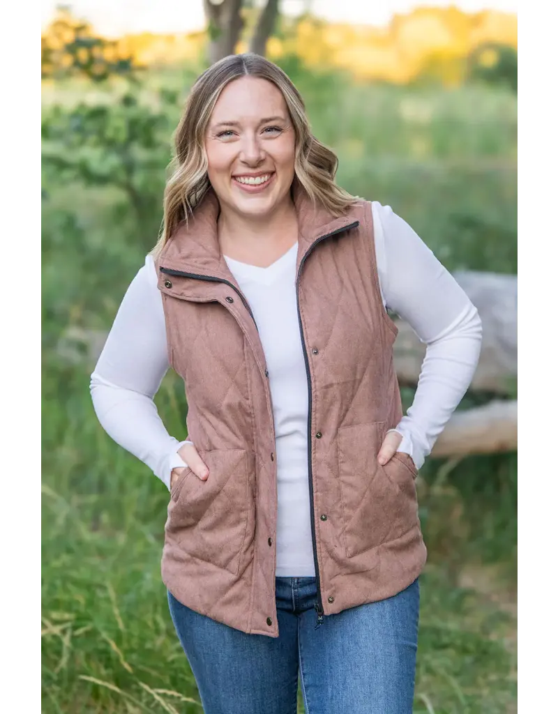 Michelle Mae MM Corduroy Chestnut Vest (S-XL)