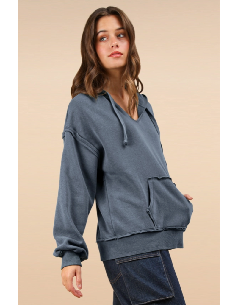 Very J Oversized Navy French Terry Hoodie (S-L)